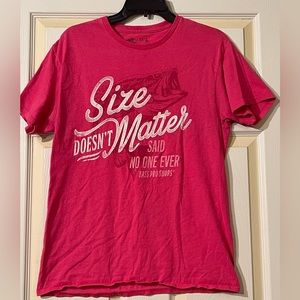Bass Pro Shops Dark Pink Size Doesn’t Matter 100% Cotton Ladies T-shirt - Medium